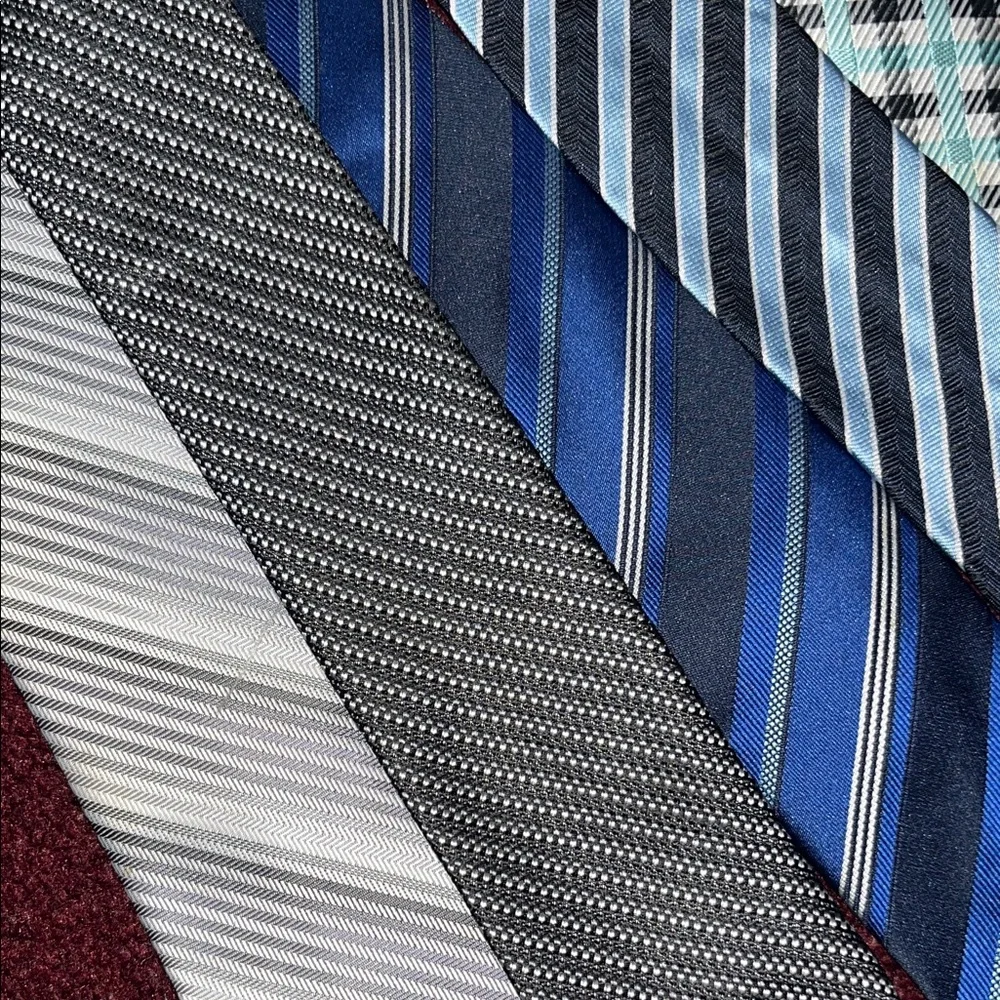 Stylish Kids Clip On Ties Set - Blue, Gray, White